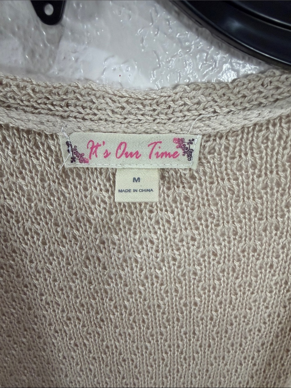 It’s Our Time,Size M,Women’s Cream Openfront Knit Cardigan Sweater - Picture 3 of 15